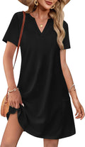 Summer casual V-neck loose short-sleeved fashionable beach dress